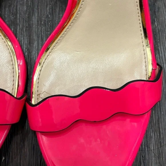 Jessica Simpson Pink Scallop Heels | Size 7M / 37 | Strappy Open Toe - Picture 2 of 12